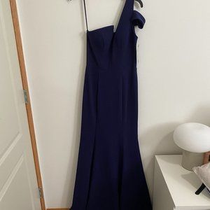 Navy Blue One-Shoulder Dress
